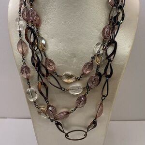 Chico’s Statement Necklace Modern Multi Strand Layers Necklace